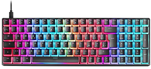 Mars Gaming MKULTRA, Mechanische Tastatur Schwarz RGB, Kompakt 96%, Schalter Outemu SQ Braun, Spanisch-US