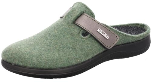 Rohde Damen Pantoffel Hausschuh Wechselfußbett Softfilz Bari 6549, Größe:37 EU, Farbe:Grün