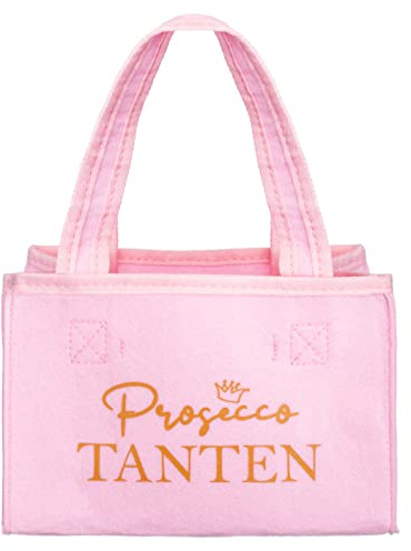 Brandsseller damhandväska, flaskkorg, flaskhållare, shoppingväska, förvaringsväska för 6 flaskor, Design1-rosa, ca. 25 x 15 x 15 cm