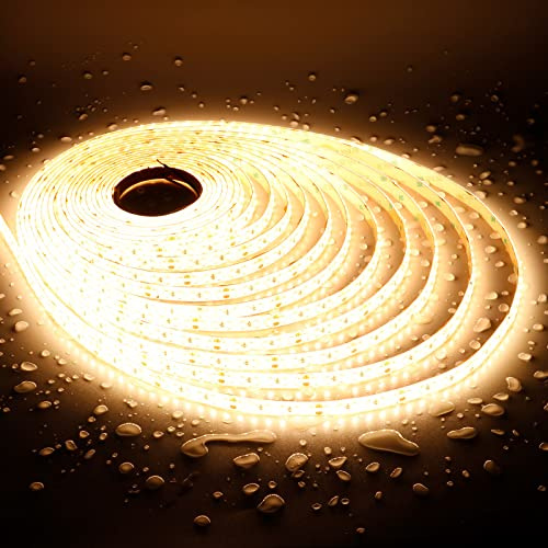 JOYLIT PRO+ 24V LED Streifen 10M Wasserdicht 3000K Warmweiss 14500LM | CRI 92+ SMD 2835 1200LEDs Hohe Dichte 150W Dimmbar Licht Band Selbstklebend Warm Light Strip für Wohn, Kommerziell