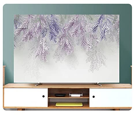 Uvency 85In Hanging Desktop Curved Screen Universal Tv Cover Dust Cover Cloth Indoor Cover Type Tv Screen Protector Bedroom Living Room Decoration Television/A348/85In