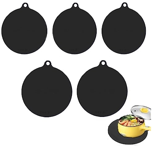 Tiamu Induction Hob Protector 5Pcs Silicone Induction Cooktop Mat 22cm Heat Round Glass Top Cover for Electric Stove Burner Induction Stove Home Accessories (-40 Celsius-230 Celsius)