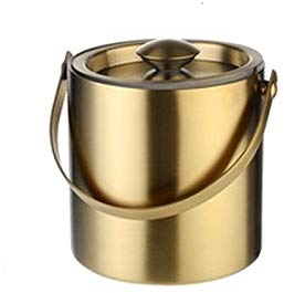 Ice Bucket with Lid Stainless Steel Ice Box Storage and Cooler, Bar, KTV Ice Bucket (150mm)