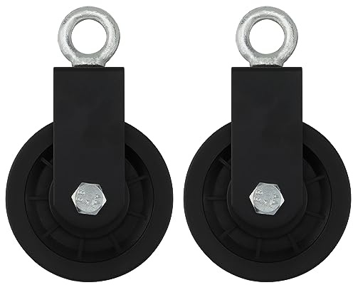 NAMYEUT 2 Stück Umlenkrollen für Seile 90mm, Seilrolle Umlenkrolle Fitness Seilzug, Seilrolle mit U Haltebügel für Gym Fitnessgeräte Kabelmaschine Drahtseilrolle, Tragkraft 160 kg