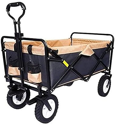 VONGAZ Faltbollerwagen Bollerwagen Handwagen Klappbarer Mehrzweckwagen für den Außenbereich, Faltbarer Gartenwagen, Campingwagen mit Bremse für Angelpicknick Faltwagen Strandwagen Transportwagen