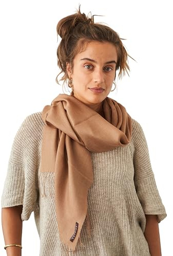 Apikuna® Premium Schal aus 70% Baby Alpaka, 30% Seide (200x70cm) – Eleganter Pashmina für Damen & Herren, alle Jahreszeiten – Perfekt für besondere Momente
