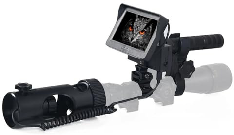 SUZLAZYR Infraröd Night Vision Scope-enhet Jaktkamera HD 720P videofoto med 4,3 tums skärm för kikarsikten