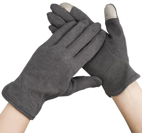 Segbeauty Guanti Cotone, 6 Paia Guanti in Cotone Touch Screen, Guanti Cotone Dermatologici, Guanti Idratanti in Tessuto per Mani Secche Spa Trattamento Cosmetico Idratante (L)