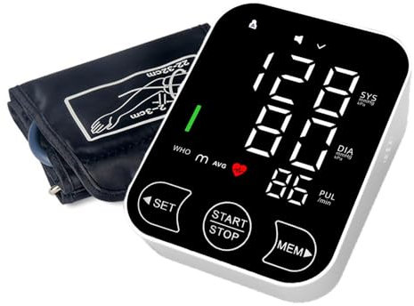 FONCBIEN Tensiómetro de Brazo, Medición Precisa de la Presión Arterial y el Pulso Aparato Tension Arterial con Función de Memoria Medidor de Tension Arterial Brazo con Control de Ajuste Del Manguito
