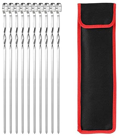 GAOSHA Grillspieße Edelstahl BBQ Spieße für Lebensmittel Fleisch BBQ Fleisch Gemüse und Obst Kochen Grillen Stahl Stick für Outdoor