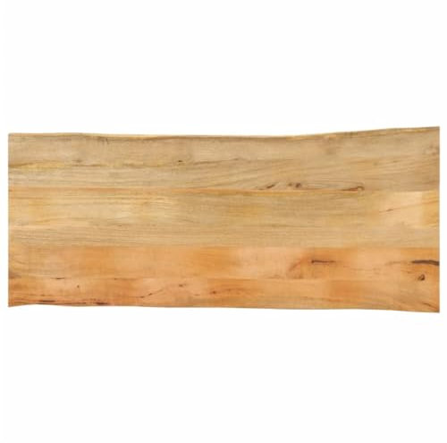 ZEYUAN Tischplatte mit Baumkante 140x60x2,5 cm Massivholz Mango, Arbeitsplatte, Holzplatte, Schreibtischplatte, Waschtischplatte, Küchenarbeitsplatte - 370721