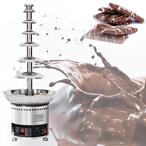 SmPinnaA Fuente De Chocolate Fuente De Chocolate Comercial Máquina De Fuente De Chocolate Fondue De Fuente De Chocolate De Acero Inoxidable para Pastelería, Hotel, Casa, Restaurante, Banque,7Tier