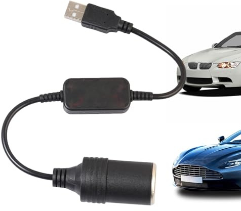 Convertisseur de prise USB pour allume-cigares | Adaptateur de prise filaire, adaptateur d'alimentation de sortie 12 W, câble d'alimentation portable pour voiture
