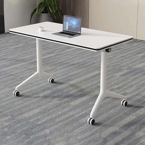 Zusammenklappbarer Besprechungstisch mit leisen Rädern, klappbarer Konferenztisch für Büro, Konferenzraum, Klassenzimmer, wasserdichter Desktop, Flip-Top-Trainingsseminartisch