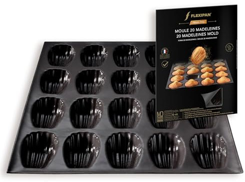Silpat Flexipan Backform – die originale Antihaftform, handgefertigt in Frankreich seit 1965 – von Weltklasse-Köchen vertraut – zertifizierte lebensmittelechte Flexipan®-Technologie (20 Madeleine)