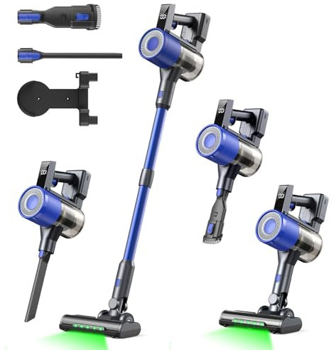 SculifyVita Aspirapolvere Senza Fili Potente 58KPA, Scopa Elettrica con Anti-Groviglio e LED per Peli Animali, 60 Min Autonomia, 2L, HEPA H13, Autoportante