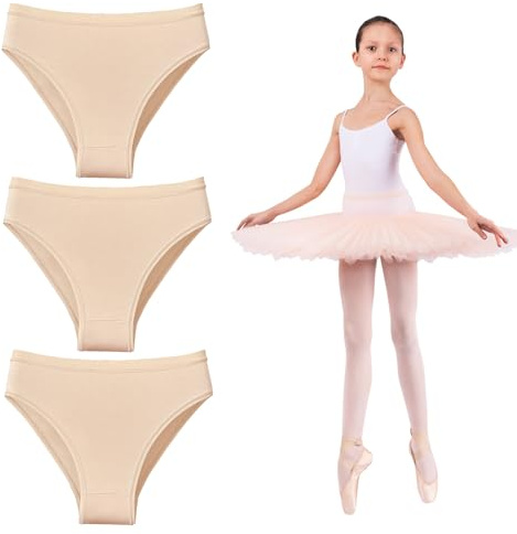 3 Pack Girls Dance Underwear, Seamless Dance Ballet Knickers Girls