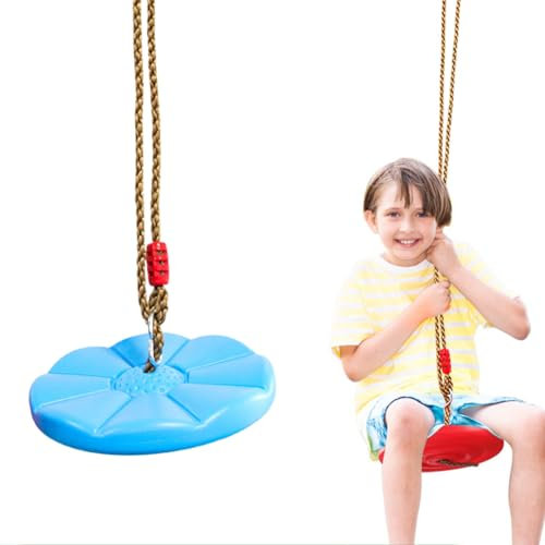 DASIAUTOEM Schaukel Outdoor, Tellerschaukel Kinder, Baumklettern Schaukel mit Plattform, Baumschaukel Verstellbarem Halteseil, Hängeschaukel Outdoor Tellerschauke für Kinder und Erwachsene, bis 150 kg