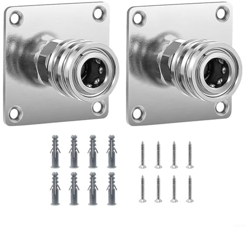 URPIZY Schaum Kannenhalter Set, 2 Stück Metall Halterung Mit 1/4 Zoll Schnellkupplung Für Schaumlanzen, Silber, Universell Passend