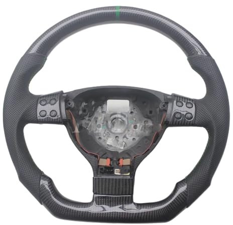 OTOZUM Kompatibel Mit VW Für J&etta Mk5 Für Golf 5 Für GTI R32 Für EOS Für Bora Für Caddy Für Passat B6 Carbonfaser-Lenkrad-Autozubehör Lenkräder Auto(with Buttons)