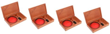 SHINEOFI 4 Stück Siegelkasten Aus Holz Stempelkissen Aufbewahrungsboxen Klein Kalligraphie Basteln Fall Name Vorratsbehälter Versiegeln Stamper Aufbewahrungshalter Stempelhalter