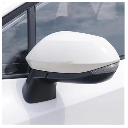 Espejo Retrovisor Completo Conjunto De Espejo Retrovisor Lateral De 6 Pines Para Toyota Para Corolla E21 E210 2019-2024 Color Negro Con Luz De Giro Accesorios Coche(BLANCO,Izquierda)