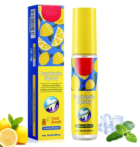 Spray Alito Fresco al Limone, 20ML, Spray Orale per Alito Cattivo, Odore Pulito,Rimozione 'Alitosi, Rinfrescante Per L'Igiene Orale