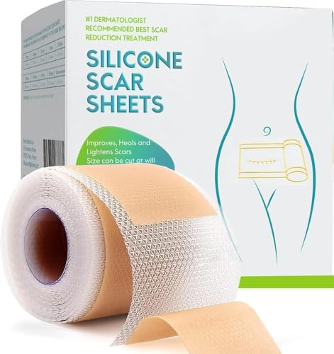 Premium-Narbenpflaster, 4 cm x 5 m, Professionelle Medizinische Silikon-Folien, Reduziert und Verhindert Hypertrophe oder Cheloide Narben, Verbrennungen und Schnitte