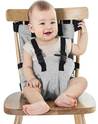 Tragbare Sitzerhöhung Reise Hochstuhl Baby für Esstisch & Unterwegs, Tragbare Sitzhilfe Seat Klappbarer Hochstuhl Faltbar Esszimmerstuhl Sicherheitsgurt Schutzgurt Anschnallgurt für 6–36 Monate Baby