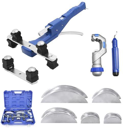 Hand Tube Bender Kit with Reverse Function, Includes Tube Cutter & Deburrer, for Efficient Bending of Copper, Aluminum, and Thin Steel Tubes