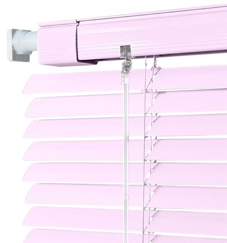 Persiana de Aluminio Sin Taladrar, A TU Medida Anchos de 36 a 160 cm, Lamas de 25 mm Persianas Venecianas, Ajuste de Luz, Estores Persiana para Hogar y Oficina Ventanas(Lightpink)