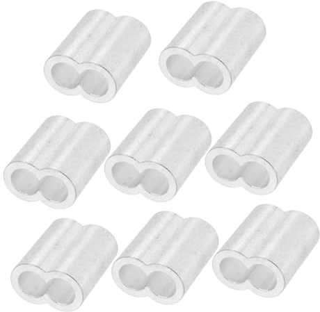 SMASOLO 8piezas Manguitos De Aluminio Para Cables De Acero Manguito De Tope Ligero Conectores De Engarce Para Instalaciones Seguras De Cables De Engarce
