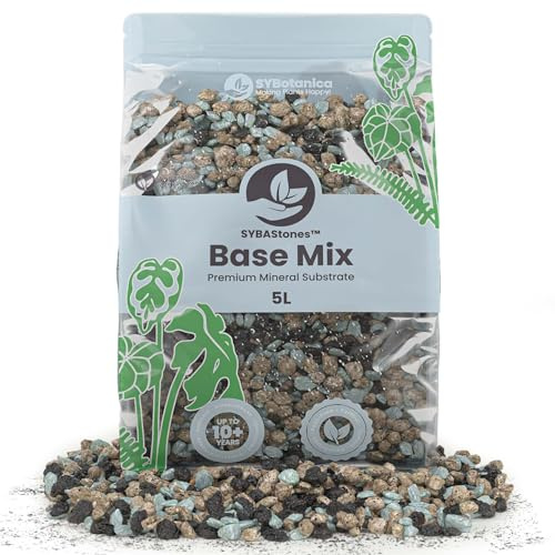 Sybotanica - Mix di minerali di base (non fertilizzato) – 5 l – Substrato minerale SYBAStones – 100% privo di moscerini – durano anni – per gli appassionati di piante da interno con poco sforzo