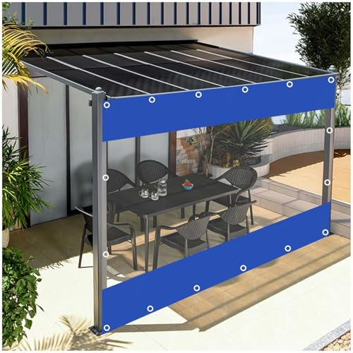Lonas Claras Cortinas Impermeable Pesado, Paneles Laterales De Lona PVC 0.3mm, para Garaje Patio Pérgola, Cortinas De Lona Transparentes Exterior con Cremallera,clear-4x2.8m/13.1 * 9.2ft