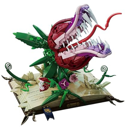 Monster Plant & Venus Flytrap Building Blocks Set, Carnivorous Plant Magic Book Collection Construction Building Kit, 1000+ PCS Creative Bricks Horror Botanical Model for Adults & Fans