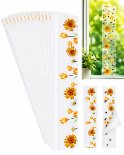 RAVNIX Piège à Mouches Autocollant Fenêtre Lot de 30 | Attrape-Mouche Transparent Inodore | Piège Collant Anti-Insectes Volants Non-Toxique pour Cuisine et Maison