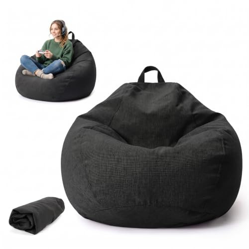 DASIAUTOEM Sitzsackstuhl für Kinder Erwachsene, Sitzsack Bezug Ohne Füllung | Gaming Sitzsäcke, Sofaüberwurf für Bohnensäcke mit Reißverschluss für Wohnzimmer, Schlafzimmer, Outdoor(100 x 120CM)