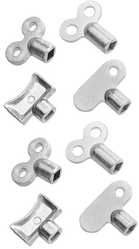VINTORKY 8pcs Rear Access Radiator Bleed Key Set Made of Sturdy Zinc Alloy Silver Radiator Accessories Designed to Remove and Drain Air Blockage Efficiently