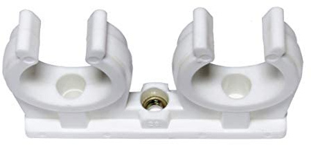 rohrfix-24 Rohrschelle 10 Stück PP, Weiß, Doppelt (10 mm)