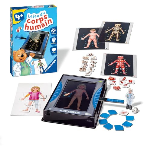 Ravensburger - Jeu Educatif - Le Jeu du Corps Humain - Découverte Progressive de la biologie Humaine - Inclus Un Mini Coffret de radiologie - A partir de 4 Ans - 24116