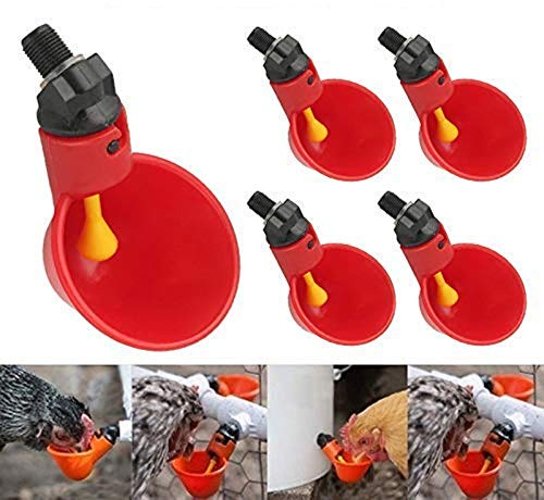 Wakects 10Stück-Set Geflügel Wasser Trinkbecher, Automatik Trinker Feeder für Huhn Hähnchen Hahn 8,5 x 4,9 x 4,5 cm