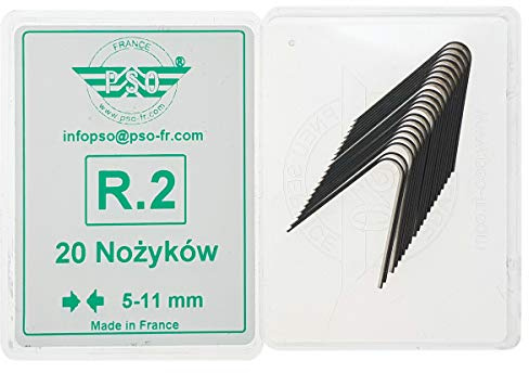 PSO 20 x skärkniv för däck R2 5–11 mm Rillfit Rubber Cut däck skärkniv profilkniv | Kompatibel med Rillfit och Rubber Cut. Precisionsblad för professionell däckmönsterskärning.