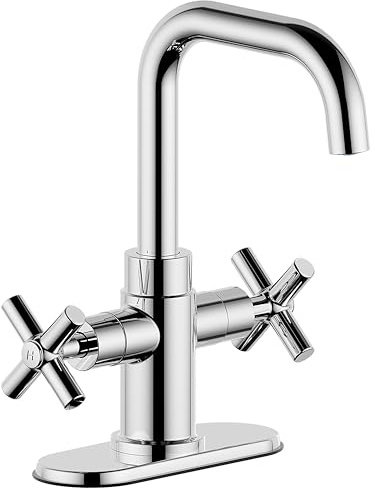 Duttao DF-1265CCH-CP Einlocharmatur, 2 Griffe, Bahroom-Waschbecken, massive Messing- und Kupferkonstruktion, erfüllt UPC, IPC, NSF61-9, AB1953, WaterSense-zertifiziert, poliertes Chrom-Finish