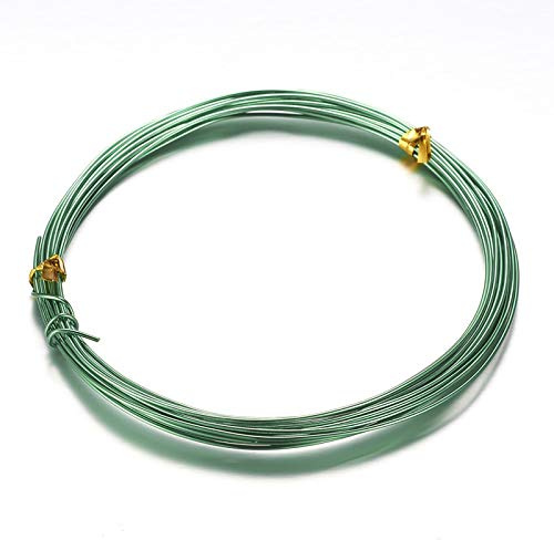 Cheriswerly Fil d'aluminium 0,8 mm 10 rouleaux de fil métallique pliable pour la fabrication de bijoux, poupées, squelette de bricolage Vert