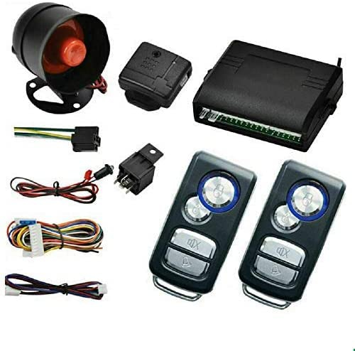 Riloer Kit di serratura centrale per sistemi di allarme auto-telecomando auto per protezione antifurto sistema di fissaggio di sicurezza, sensore di impatto con 2 telecomandi