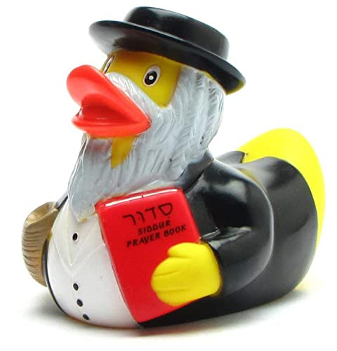 Rabbi Badeente I Quietscheentchen I Quietscheente - L: 9 cm