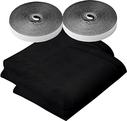 Moustiquaire Fenetre 2 Paquets 150x200cm Toile Moustiquaire pour Fenêtre Adhesif Ajustable Filet écran Insecte,Insect Filet Moustiquaire Fenetre Moustiquaires Adhesive Amovible (Noire)