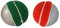 Kosma Set of 2 Swing Cricket Balls | Training Ball | Half Tennis Ball | Cricket Training ball in Red with Silver & Green with Silver