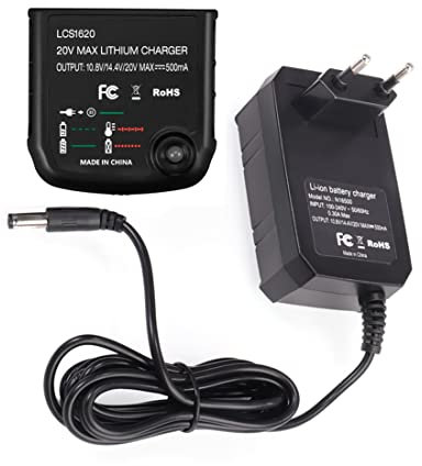 Jufjsfy Chargeur de Batterie pour Black-Decker 10.8V 14.4V 20V LBXR20 LB20 LBX20 LBX4020 Perceuse éLectrique Outil de Tournevis, Prise UE