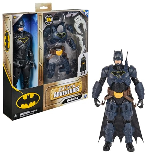 DC Comics, Action Figure Batman Adventures Supereroe Giocattolo in Scala, Personaggio Batman Alto 30 cm, Supereroe con 16 Accessori e 17 Punti di Articolazione, Giochi per Bambini e Bambine, 4+ Anni